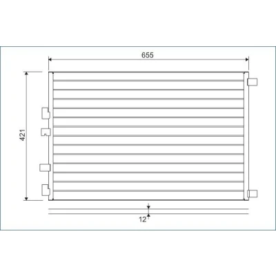 Billede af VALEO 818002 Kondensator uden tørrer Aluminium 421 R 134a RENAULT: GRAND SCENIC 2, MEGANE 2 Coupe Cabriolet, Stufenheck