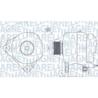 Billede af MAGNETI MARELLI 063731810010 Generator 14V 110A VOLKSWAGEN: Polo V Hatchback, Caddy 3, Golf 5, SKODA: Octavia II 2 Combi, Fabia