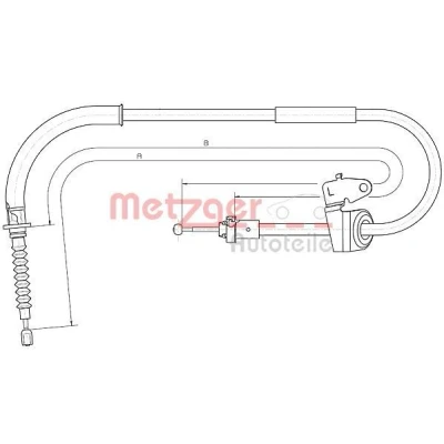Billede af METZGER 10.4303 Håndbremsekabel bagved til venstre 1393/1244 COFLE MINI: Hatchback