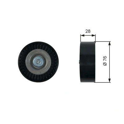 Billede af GATES T36423 Remstrammerhjul FleetRunner Micro V Stretch Fit MERCEDES BENZ: C klasse T modell, E Sedan, Sprinter 3 Van