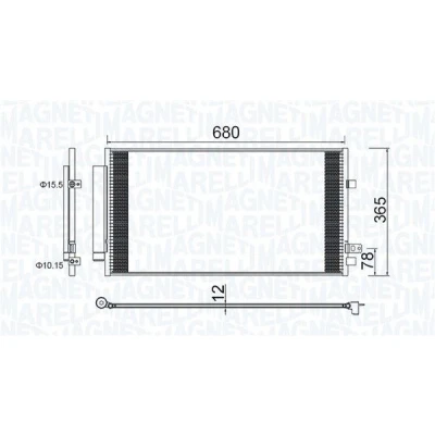 Billede af MAGNETI MARELLI 350203173000 Kondensator med tørrer 680x365x12 365 680 12