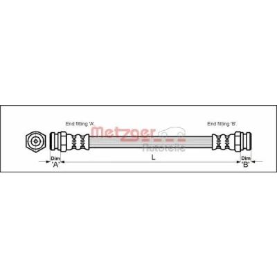 Billede af METZGER 4111018 Bremseslange 275 M10 x 1