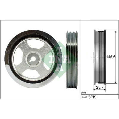 Billede af INA 544 0176 10 Remskive Krumtapaksel 145,60 KIA: Venga, RIO 3, HYUNDAI: i40 Stationcar