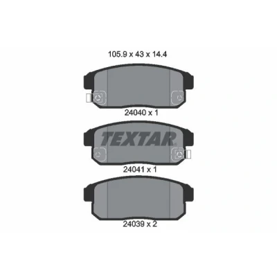 Billede af TEXTAR 2404001 Bremseklodser med akustisk advarsel for slid SUZUKI: Ignis 2, I
