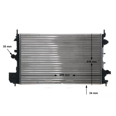Billede af MAHLE ORIGINAL CR 835 001S Radiator 650 416 34 Mekanisk fuget køleripper OPEL: Vectra C Caravan, CC, Sedan, SAAB: 9 3 Sedan