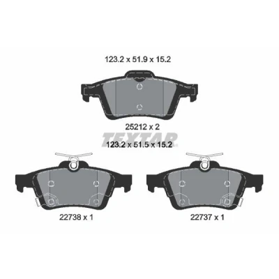 Billede af TEXTAR 2521204 Bremseklodser med akustisk advarsel for slid FORD: Focus 3 Turnier, 3, Mk3 Van / Stationcar
