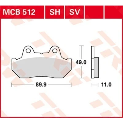 Billede af TRW Sinter Street MCB512SV Bremseklodser