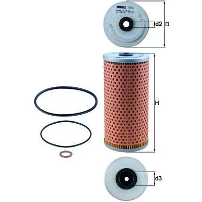 Billede af MAHLE ORIGINAL OX 92D Oliefilter Filterindsats MERCEDES BENZ: W124 Sedan, E klasse SL Cabriolet, SEAT: Leon II Hatchback