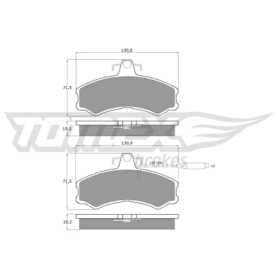 Billede af TOMEX brakes TX 10 46 Bremseklodser foraksel med indbygget slid advarselskontakt FIAT: Ducato I Ladvogn/Chassis, Panorama, Van