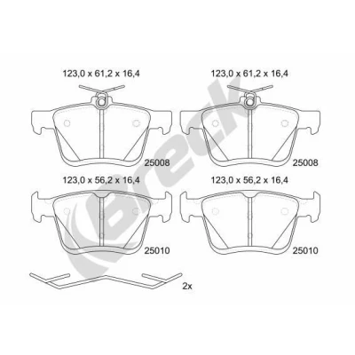 Billede af BRECK 25008 00 704 Bremseklodser Ikke forberedt til slidindikator VOLKSWAGEN: Golf 7, 7 Variant, Touran II, AUDI: A3 Sportback, Sedan