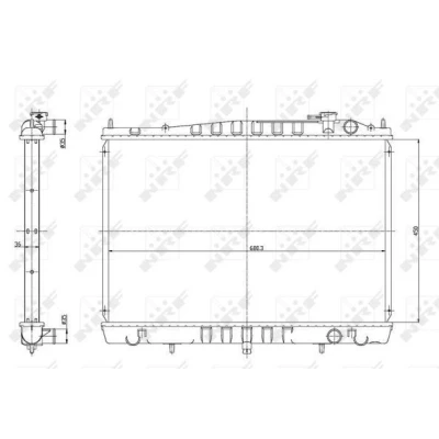 Billede af NRF 56086 Radiator Aluminium 680 450 36 med monteringsdele Loddet køleripper