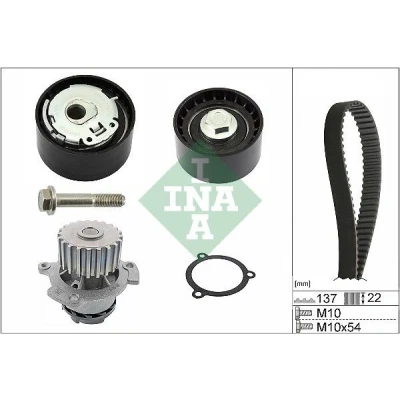 Billede af INA 530 0536 30 vandpumpe + Tandremssæt med LADA: Kalina Sedan