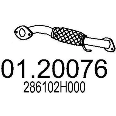 Billede af MTS 01.20076 Udstødningsrør 380 foran til mellemlydpotte HYUNDAI: i30 I Hatchback