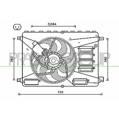 Billede af PRASCO FD079F002 Køleventilator 384mm FORD: S Max Mk1, Galaxy Mk2 MPV