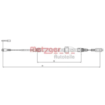 Billede af METZGER 10.9884 Håndbremsekabel 2460/285 Skivebremse COFLE