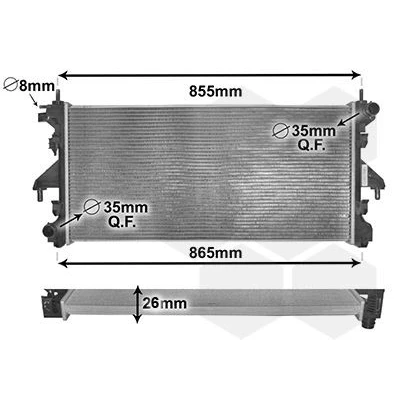 Billede af VAN WEZEL 40002309 Radiator Aluminium 780 375 26 Loddet køleripper FIAT: Ducato III Ladvogn / Chassis, PEUGEOT: Boxer Bus