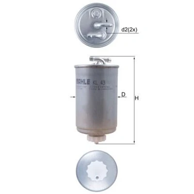 Billede af MAHLE ORIGINAL KL 43 Brændstoffilter Ledningsfilter, med vandaftapningsskrue 8 LAND ROVER: Freelander I SUV, HONDA: Accord 7 Limousine