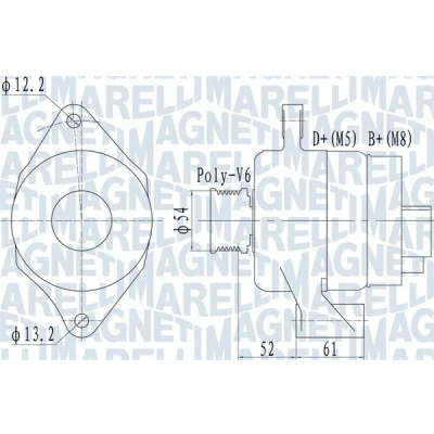 Billede af MAGNETI MARELLI 063732049010 Generator 14V 100A FIAT: Grande Punto Hatchback, Evo Ducato III Bus, ALFA ROMEO: 159 Sportwagon