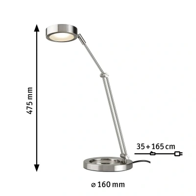 Billede af Paulmann Zed LED skrivebordslampe, børstet jern