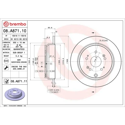 Billede af BREMBO COATED DISC LINE 08.7716.21 Bremseskiver 290 10 5 fuldstændigt coatet med skruer PEUGEOT: 607 Sedan