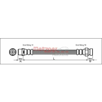 Billede af METZGER 4110348 Bremseslange 458 F10 x 1 SEAT: Alhambra I