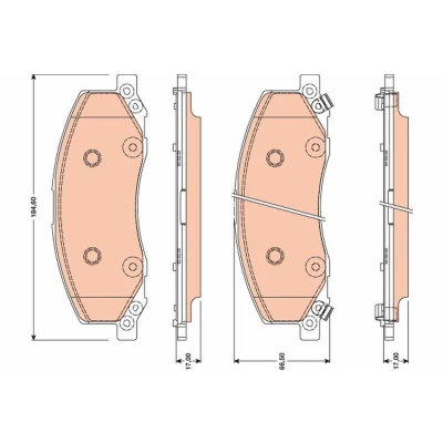 Billede af TRW GDB1781 Bremseklodser med akustisk advarsel for slid tilbehør OPEL: Insignia A Sports Tourer, Hatchback, Sedan