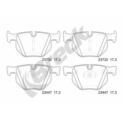 Billede af BRECK 23447 00 554 10 Bremseklodser Forberedt til slidindikator BMW: X5, X6