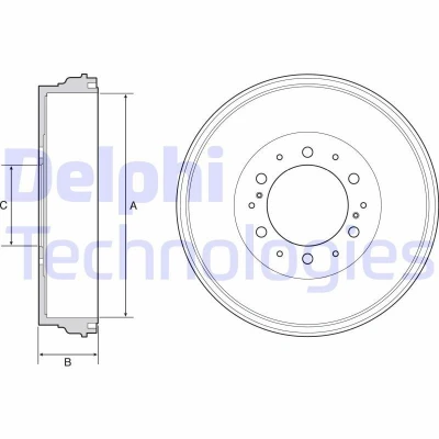 Billede af DELPHI BF537 Bremsetromler uden ABS sensorring, hjullejer 344