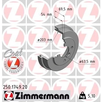 Billede af ZIMMERMANN 250.1749.20 Bremsetromler 244