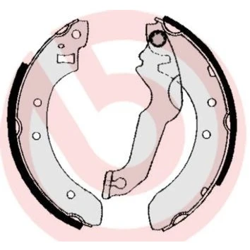 Billede af BREMBO S 24 507 Bremsebakker 203 38 med håndbremsegreb FORD: ESCORT 4, 4 Cabriolet