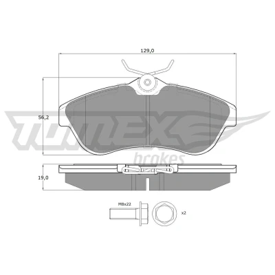 Billede af TOMEX brakes TX 13 29 Bremseklodser foraksel med bremsecaliperskruer CITROËN: C3 I Hatchback, C2 Hatchback