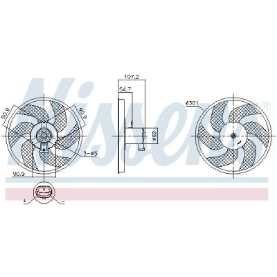 Billede af NISSENS 850084 Køleventilator 301 12 80 uden indbygget regulator RENAULT: Clio 4