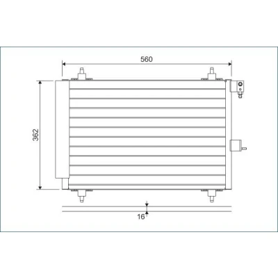 Billede af VALEO 817508 Kondensator med tørrer Aluminium 362 R 134a CITROËN: Xsara Picasso, Berlingo / First I