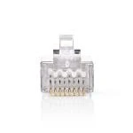 Billede af RJ45 stik Han Solid STP CAT5 Lige Guldplateret 10 stk. PVC Gennemsigtig Box