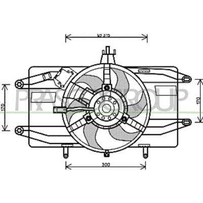 Billede af PRASCO FT908F001 Køleventilator 315 12 90 med kølerventilatorramme (karm)