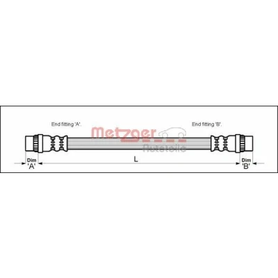 Billede af METZGER 4114770 Bremseslange 192 F10 x 1 RENAULT: Clio 3, III Grandtour