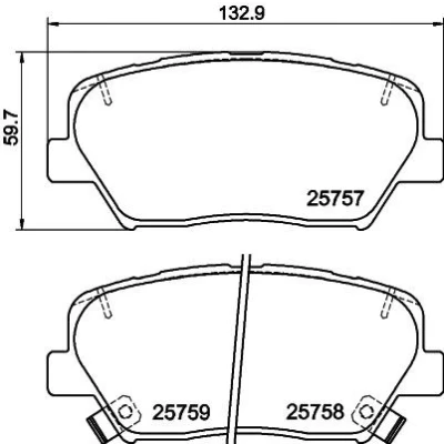 Billede af HELLA 8DB 355 025 911 Bremseklodser med akustisk advarsel for slid tilbehør HYUNDAI: SANTA FE 2