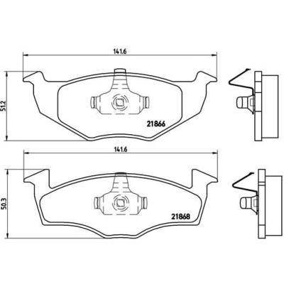 Billede af BREMBO P 85 030 Bremseklodser Ekskl. slidadvarselskontakt uden tilbehør VOLKSWAGEN: GOLF 3, Polo III Classic, Variant, SEAT: Ibiza 2