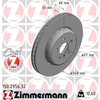Billede af ZIMMERMANN 150.2956.32 Bremseskiver 348 30 6/5 5 112 indvendigt ventileret, todelt bremseskive coatet højkarboniseret BMW: Sedan, Touring, X5