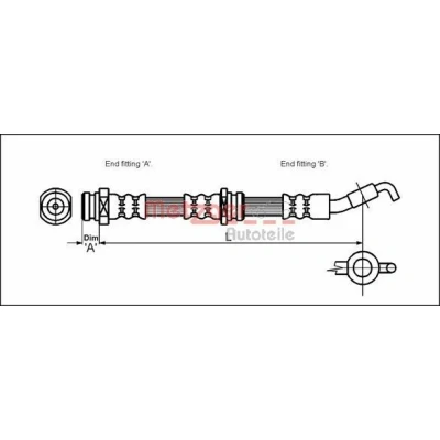 Billede af METZGER 4113326 Bremseslange 445 M10 x 1