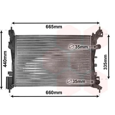 Billede af VAN WEZEL 37002408 Radiator Aluminium 540 375 26 Mekanisk fuget køleripper OPEL: Corsa D Hatchback