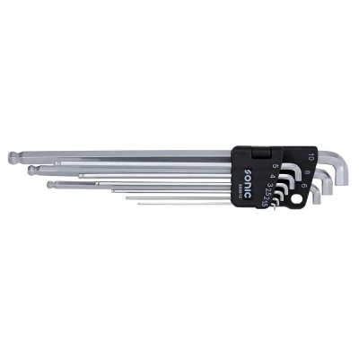 Billede af SONIC 600912 Vinkelskruetrækkersæt 1.5mm, 2mm, 2.5mm, 3mm, 4mm, 5mm, 6mm, 8mm, 10mm Krom vanadium stål 9