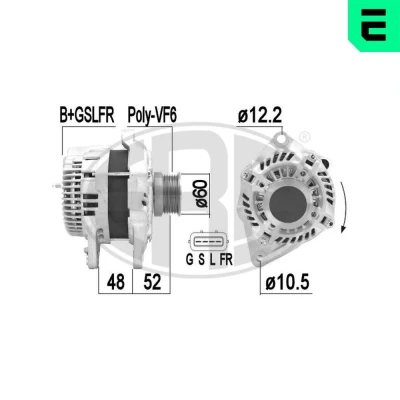 Billede af ERA 209382A Generator 14V 130A MITSUBISHI: ASX SUV, Lancer 8 Limousine