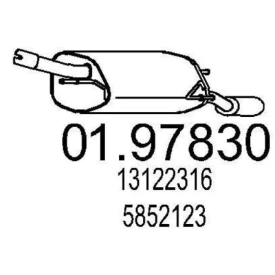 Billede af MTS 01.97830 Lydpotte 730 OPEL: Corsa C Hatchback