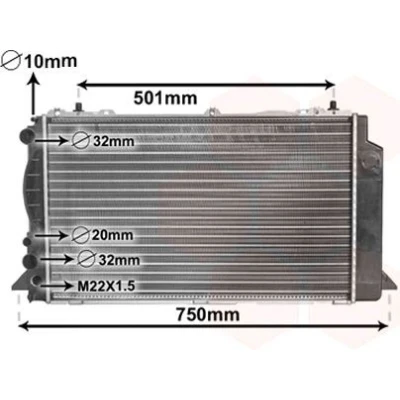 Billede af VAN WEZEL 03002089 Radiator Aluminium 600 360 34 Mekanisk fuget køleripper AUDI: Cabriolet B4, 80 B4 Sedan, Avant