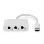 Billede af USB C Adapter 2.0 Han 3.5 mm Hunstik 0.10 m Runde Nikkelplateret ABS/PVC Hvid Box