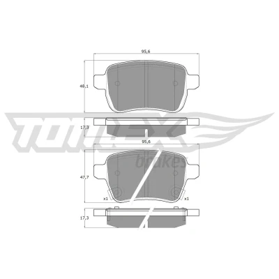 Billede af TOMEX brakes TX 17 94 Bremseklodser bagaksel OPEL: Corsa E Hatchback, Adam, FIAT: 500L