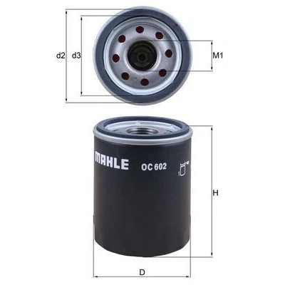 Billede af MAHLE ORIGINAL OC 602 Oliefilter med en returløbs stop ventil Påskruet filter LAND ROVER: Range Rover Sport, Discovery 3, 3
