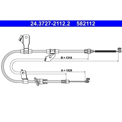 Billede af ATE 24.3727 2112.2 Håndbremsekabel 1525 MITSUBISHI: COLT 6