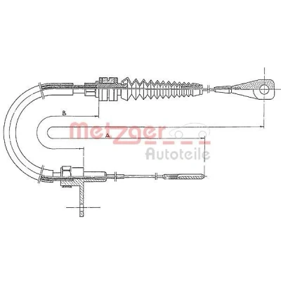 Billede af METZGER 11.0651 Gaskabel COFLE VOLKSWAGEN: TRANSPORTER 3 Bus